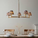 Brushed Aged Brass Plate & Pearl Grey Fabric