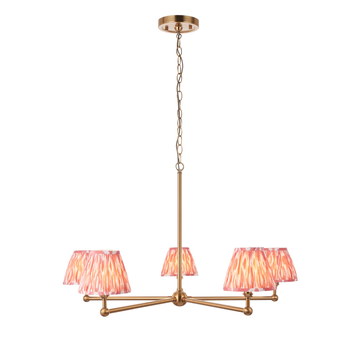 Brushed Aged Brass Plate & Coral Pink Fabric
