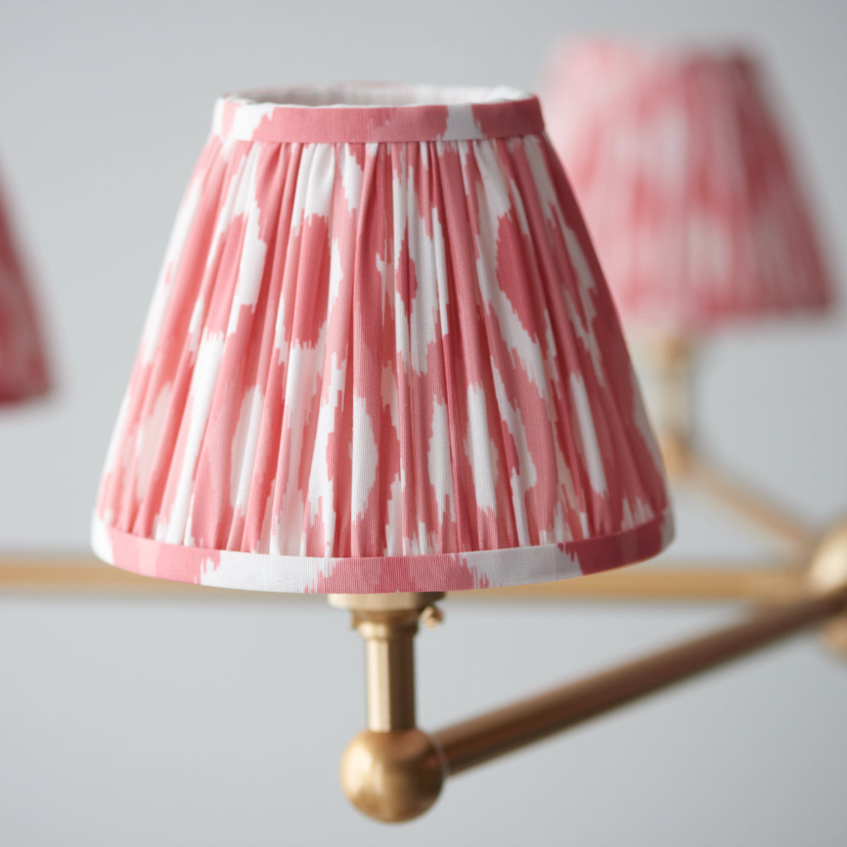 Brushed Aged Brass Plate & Coral Pink Fabric