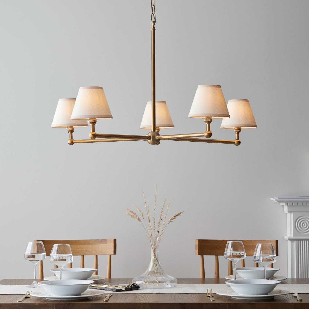 Brushed Aged Brass Plate & Vintage White Fabric