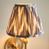 Brushed Aged Brass Plate & Pearl Grey Fabric