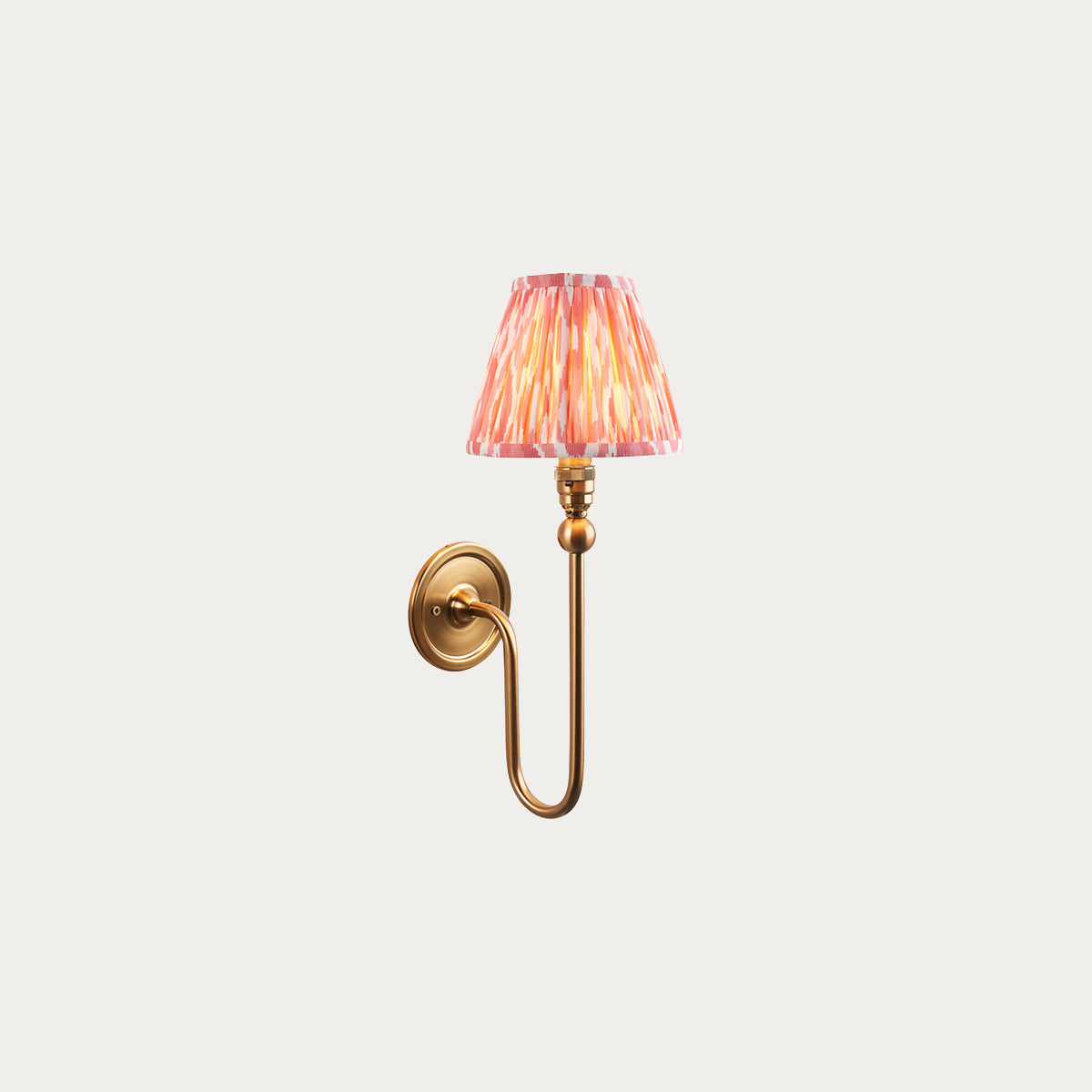 Brushed Aged Brass Plate & Coral Pink Fabric