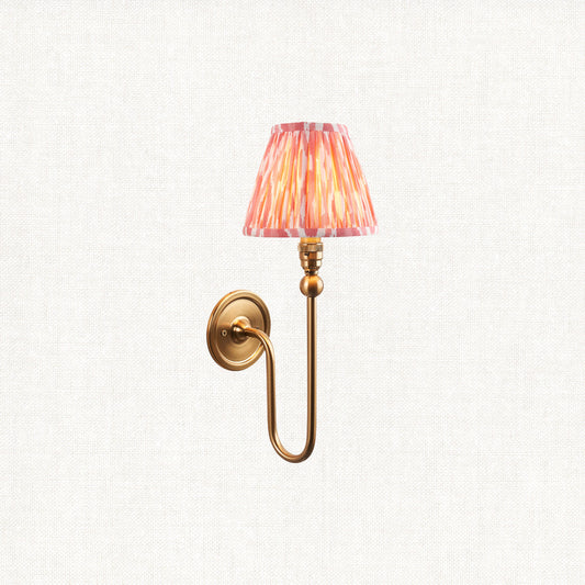 Brushed Aged Brass Plate & Coral Pink Fabric
