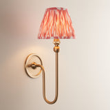 Brushed Aged Brass Plate & Coral Pink Fabric