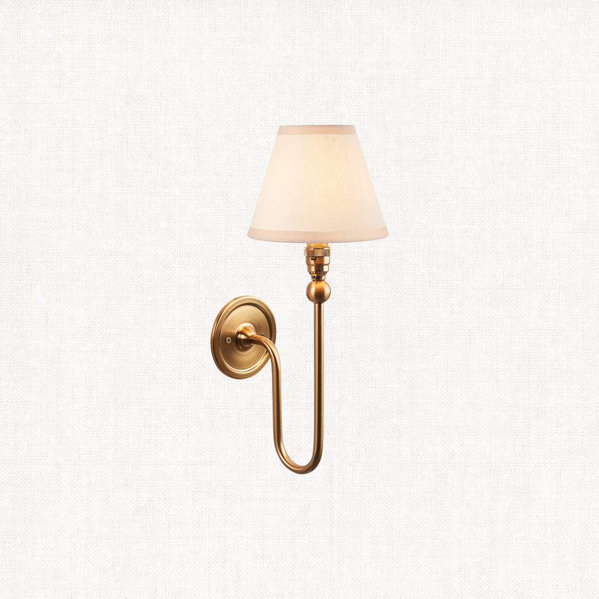 Brushed Aged Brass Plate & Vintage White Fabric