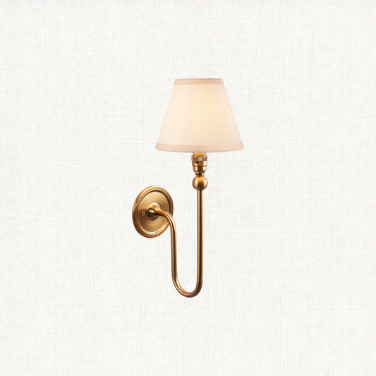 Brushed Aged Brass Plate & Vintage White Fabric