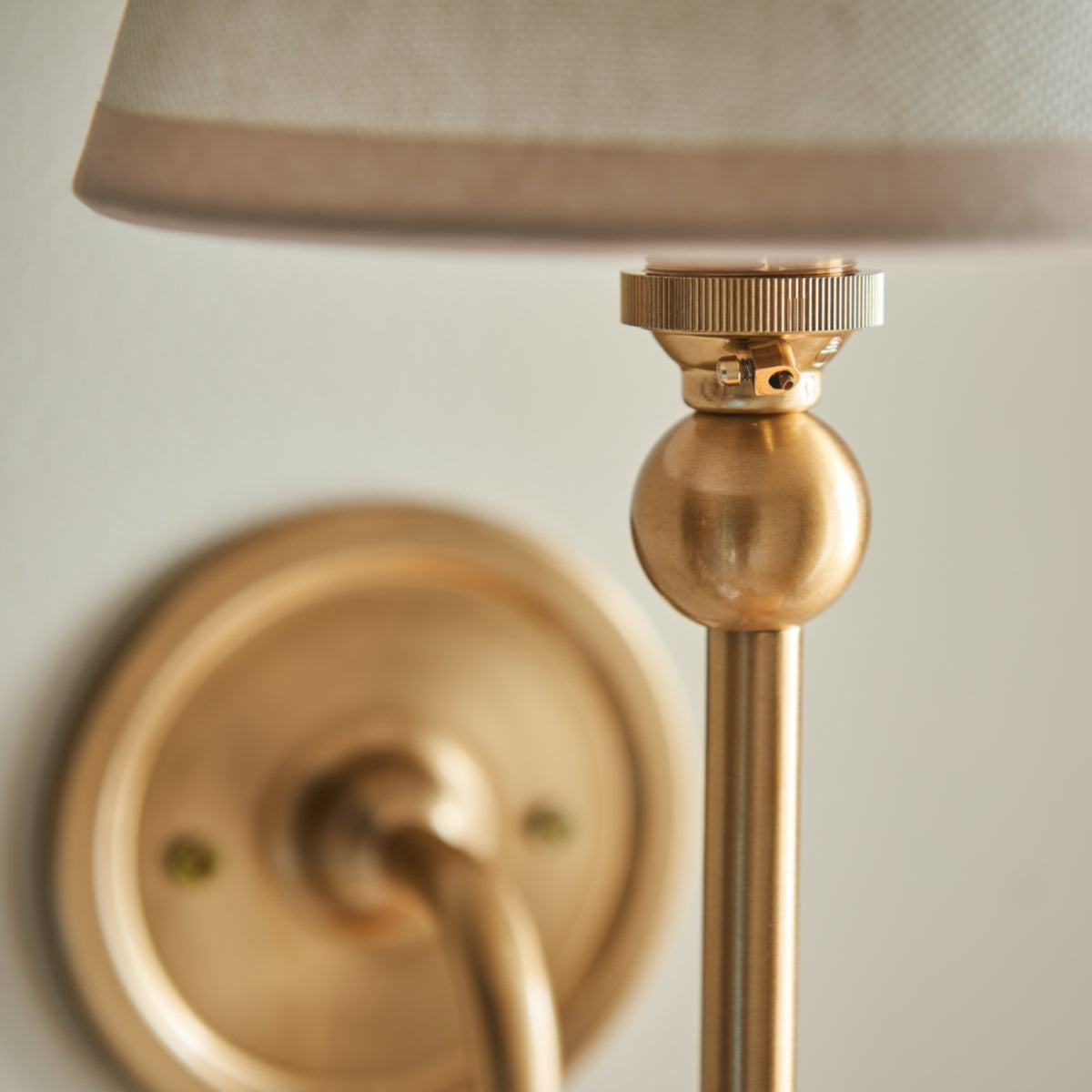 Brushed Aged Brass Plate & Vintage White Fabric