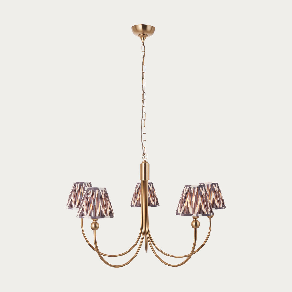 Brushed Aged Brass Plate & Pearl Grey Fabric