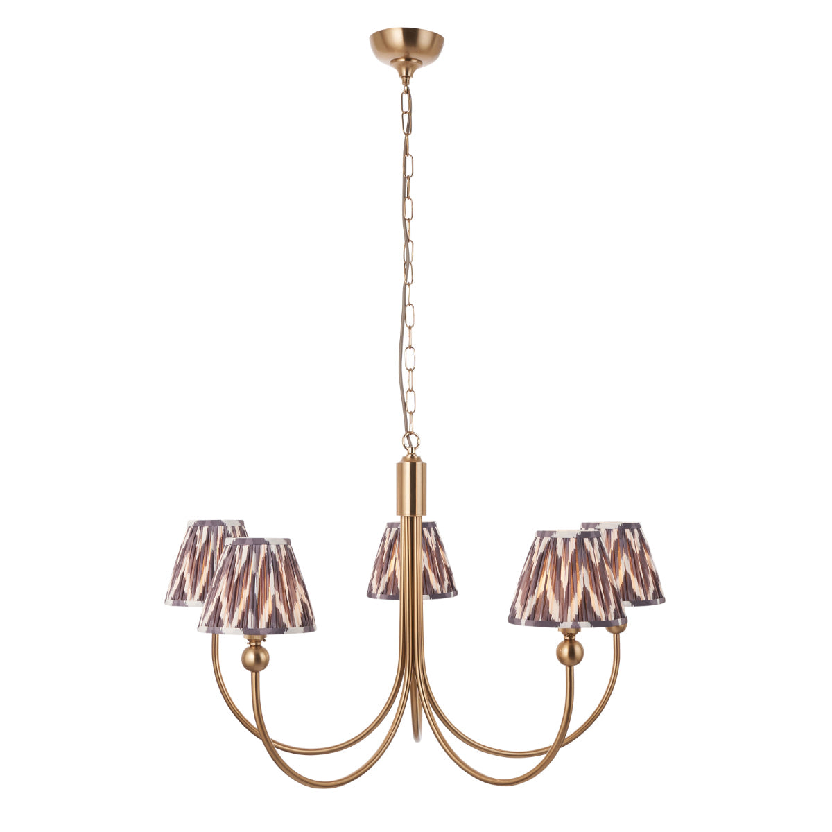 Brushed Aged Brass Plate & Pearl Grey Fabric