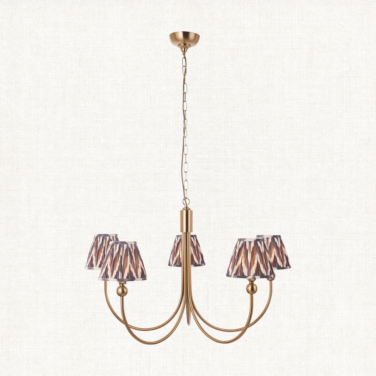 Brushed Aged Brass Plate & Pearl Grey Fabric