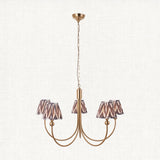 Brushed Aged Brass Plate & Pearl Grey Fabric