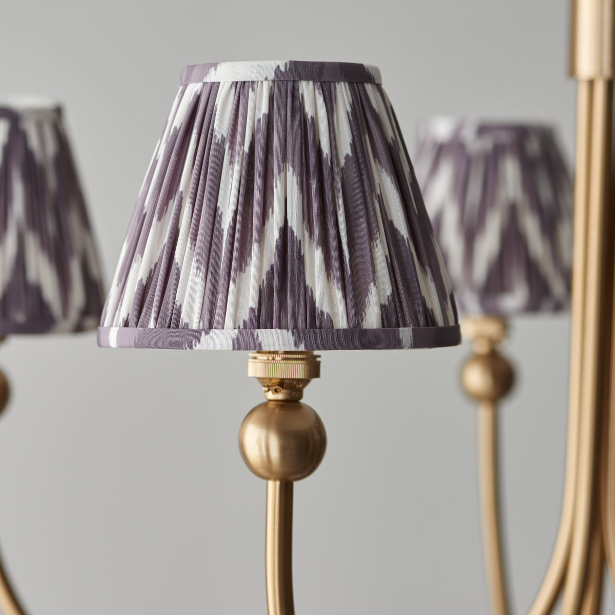 Brushed Aged Brass Plate & Pearl Grey Fabric