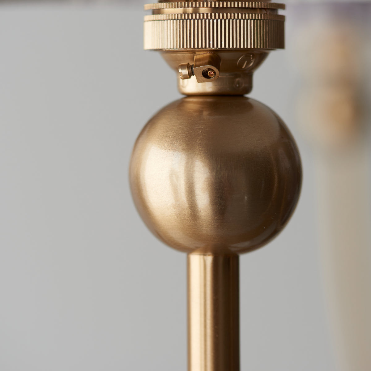 Brushed Aged Brass Plate & Pearl Grey Fabric