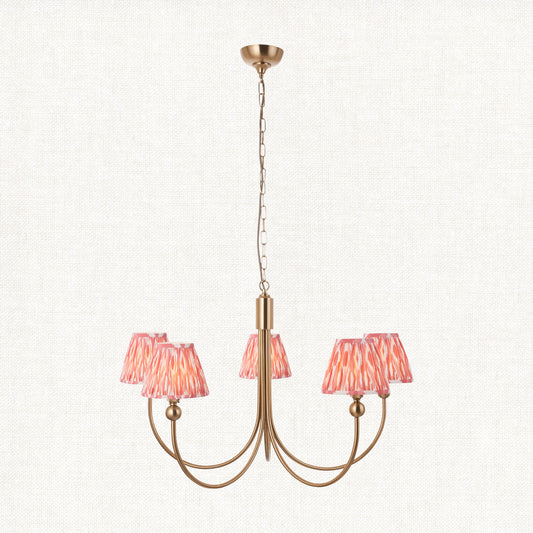 Brushed Aged Brass Plate & Coral Pink Fabric