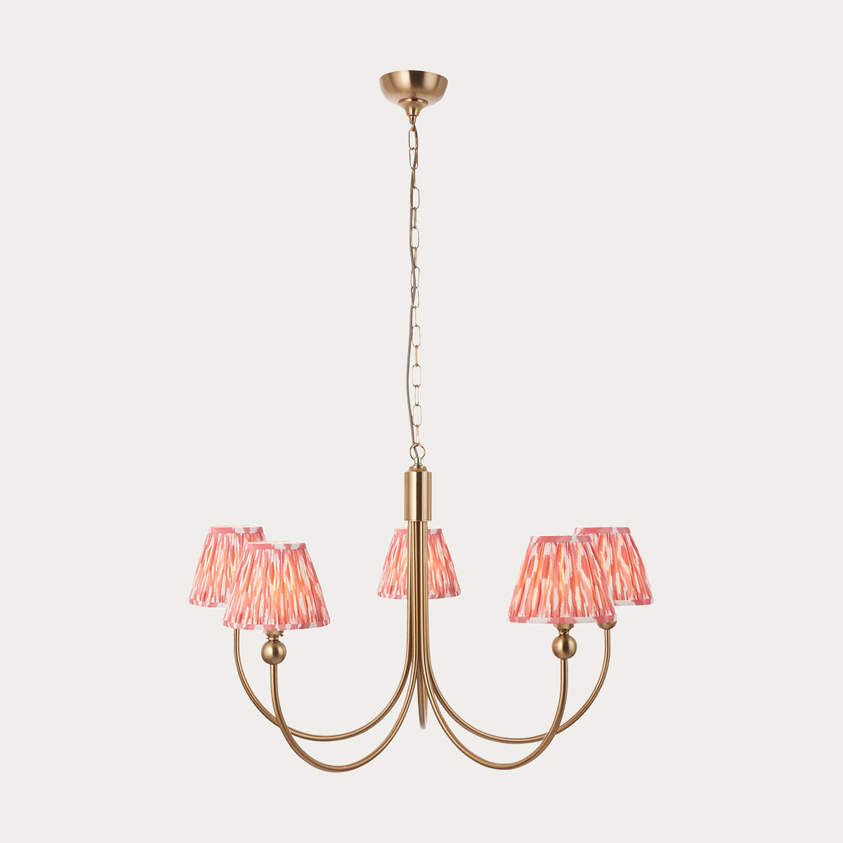 Brushed Aged Brass Plate & Coral Pink Fabric