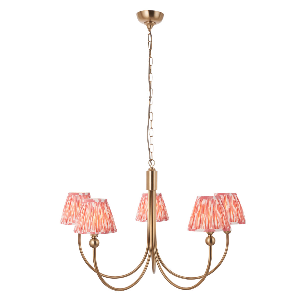 Brushed Aged Brass Plate & Coral Pink Fabric