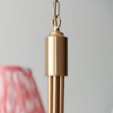 Brushed Aged Brass Plate & Coral Pink Fabric