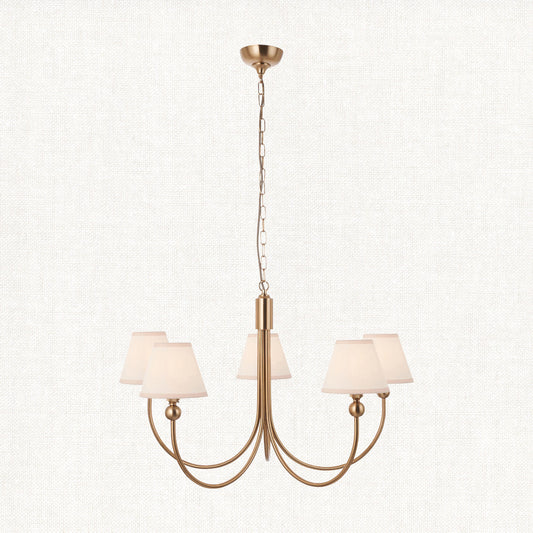 Brushed Aged Brass Plate & Vintage White Fabric