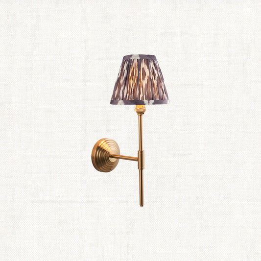 Brushed Aged Brass Plate & Pearl Grey Fabric