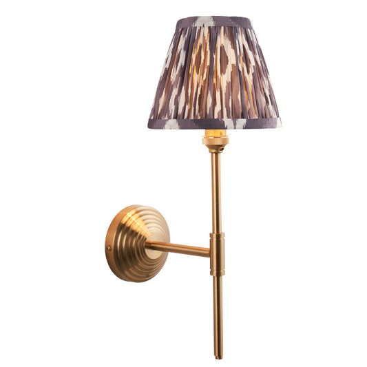 Brushed Aged Brass Plate & Pearl Grey Fabric