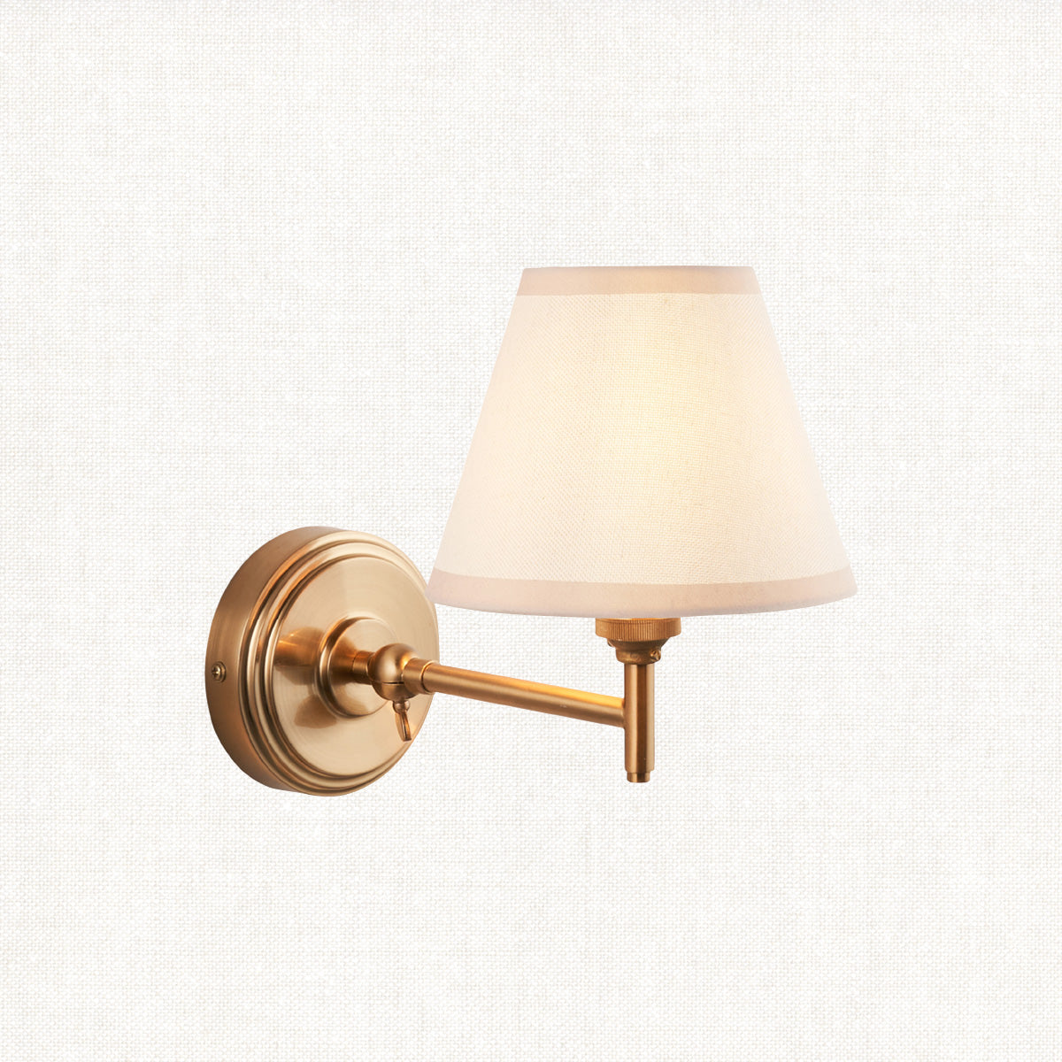 Brushed Aged Brass Plate & Vintage White Fabric