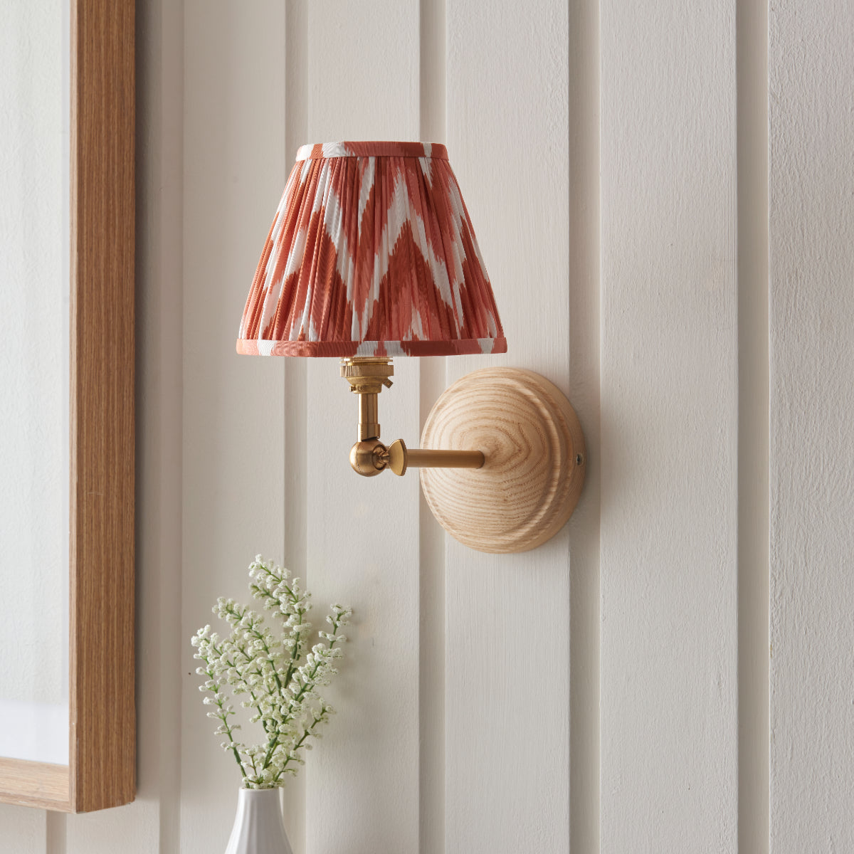 Ash Wood & Apricot Orange Fabric