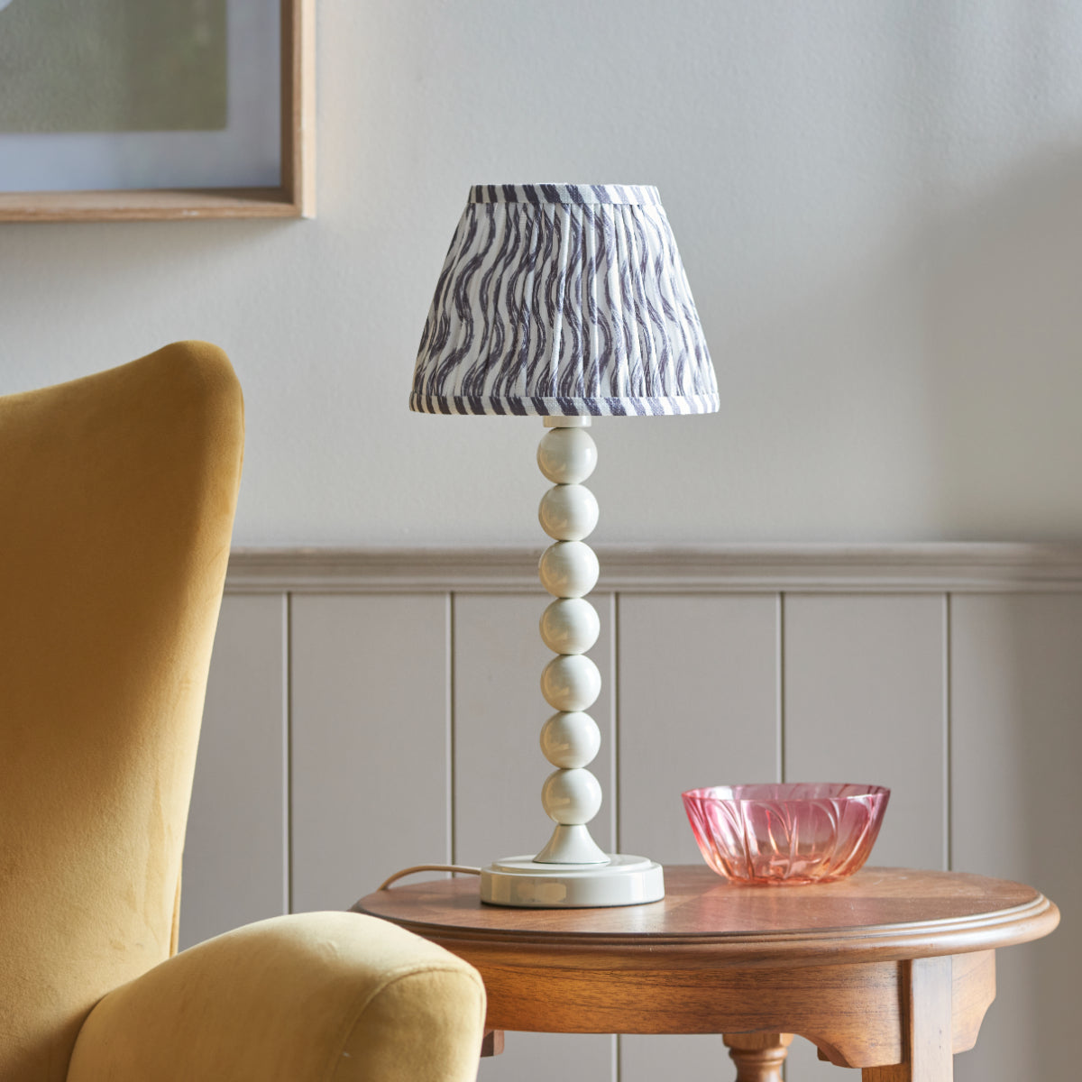 Pearl Grey Fabric & Gloss Almond White Paint