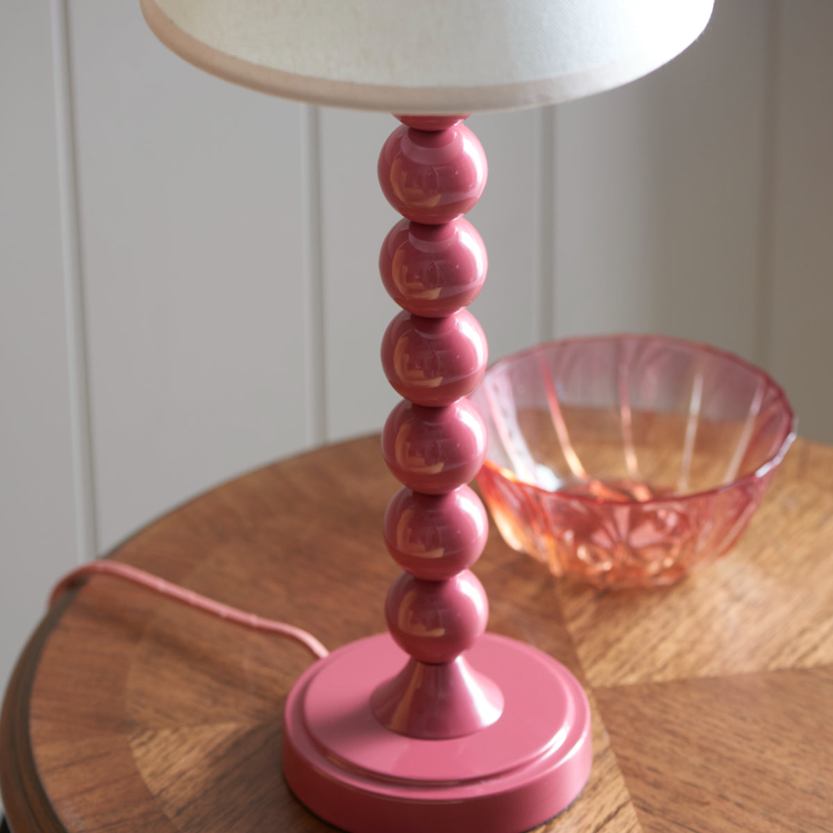 Gloss Pink Clay Paint & Vintage White Fabric