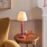 Gloss Pink Clay Paint & Vintage White Fabric