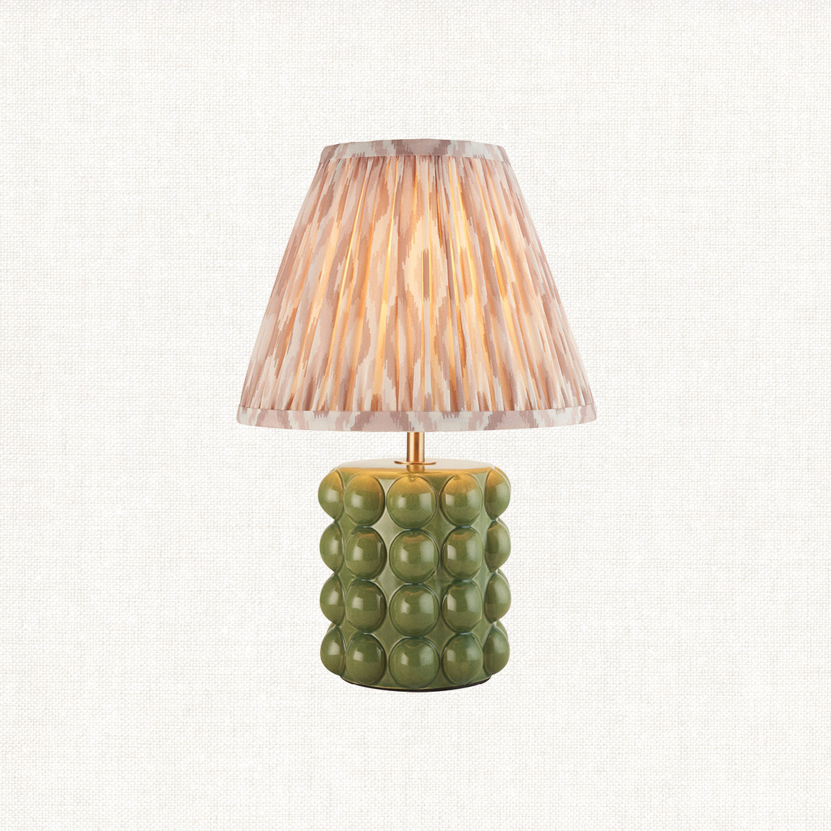 Olive Green Glaze & Neutral Print Fabric