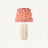 White Crackle Glaze & Coral Pink Fabric