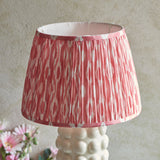 White Crackle Glaze & Coral Pink Fabric