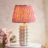 White Crackle Glaze & Coral Pink Fabric