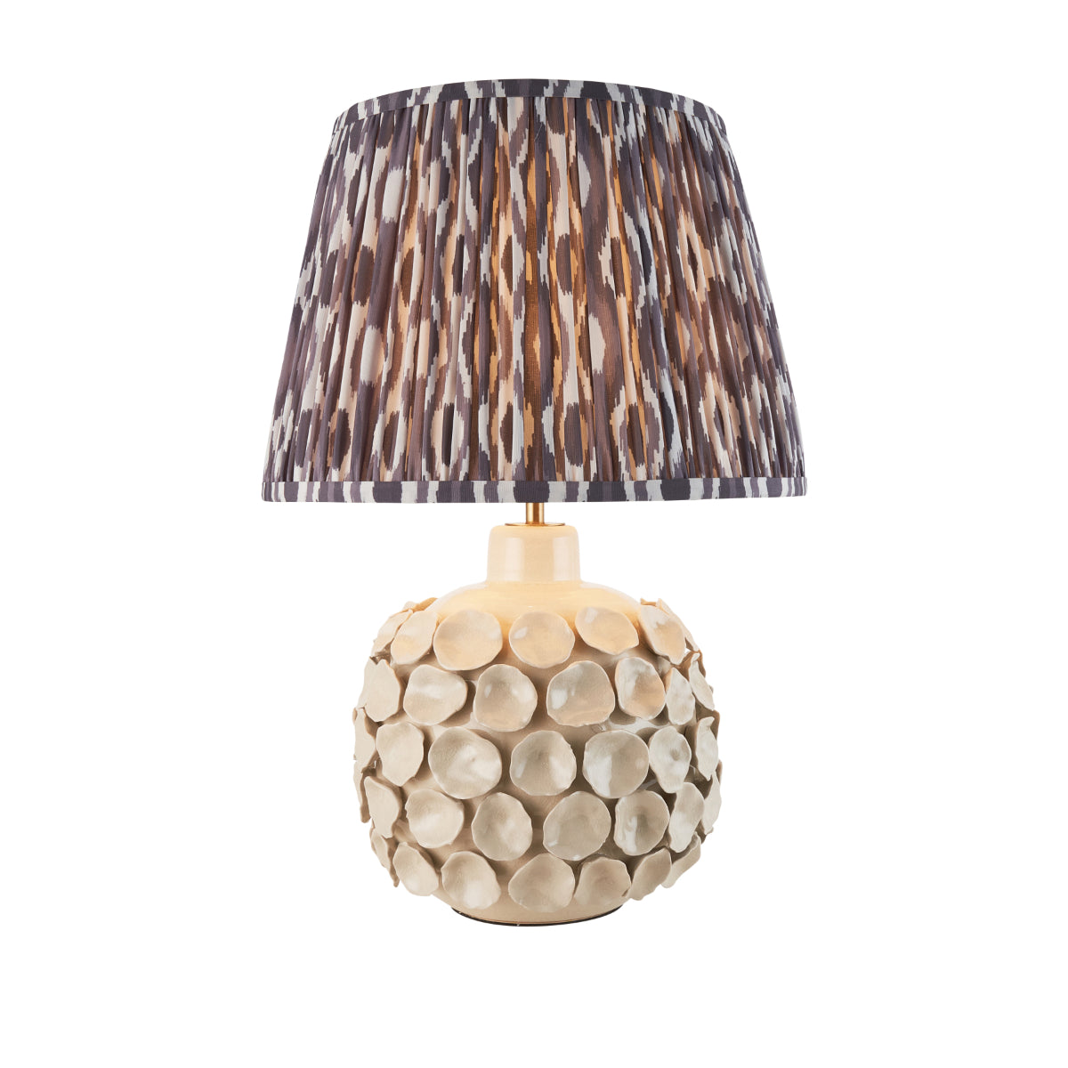 Ivory Crackle Glaze & Pearl Grey Fabric