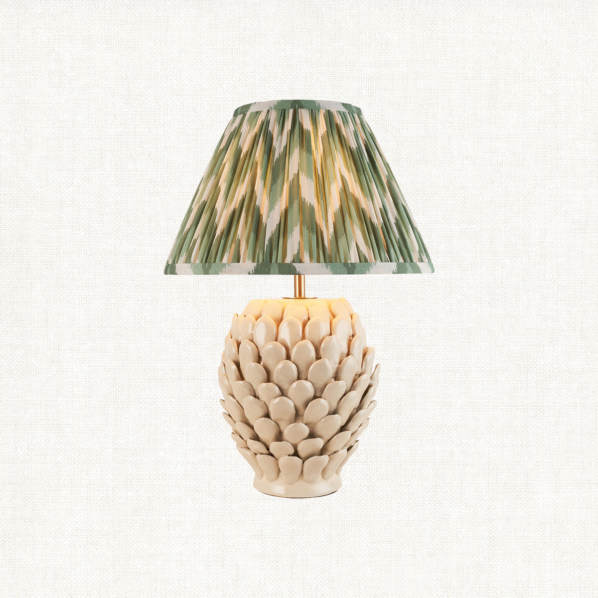 Ivory Crackle Glaze & Cotswold Green Fabric