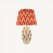 Ivory Crackle Glaze & Apricot Orange Fabric