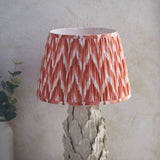 Ivory Crackle Glaze & Apricot Orange Fabric