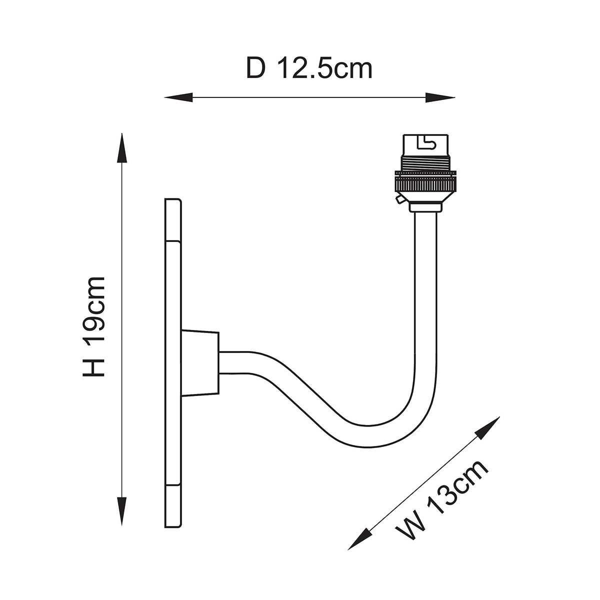 Rivet Crane Wall Light Fitting
