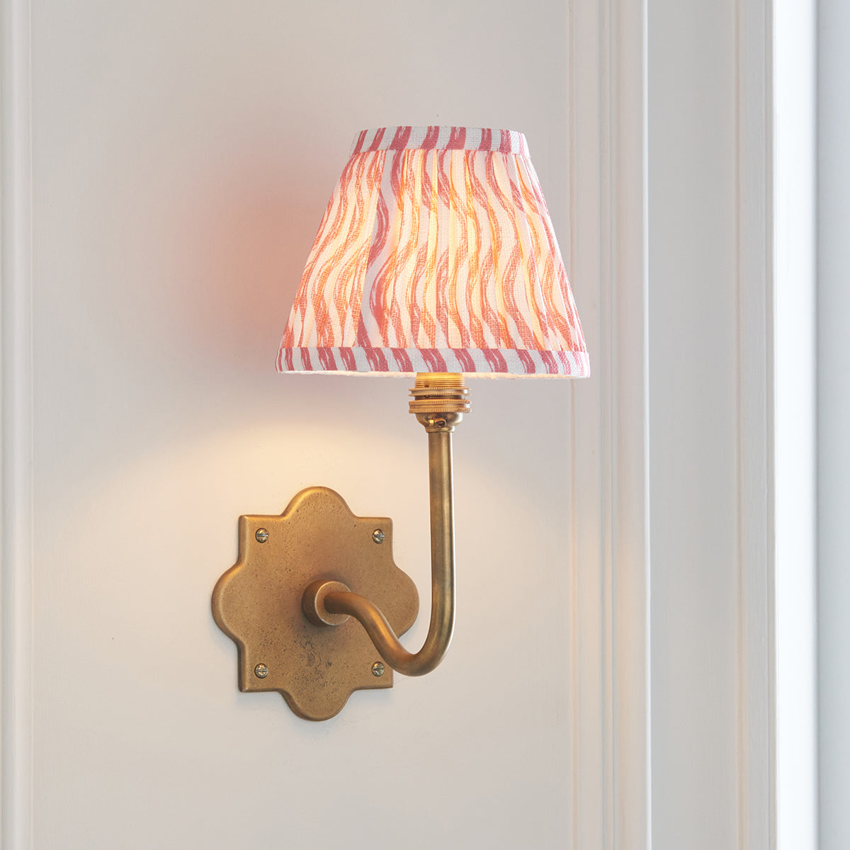 Antique Brass & Coral Pink Fabric