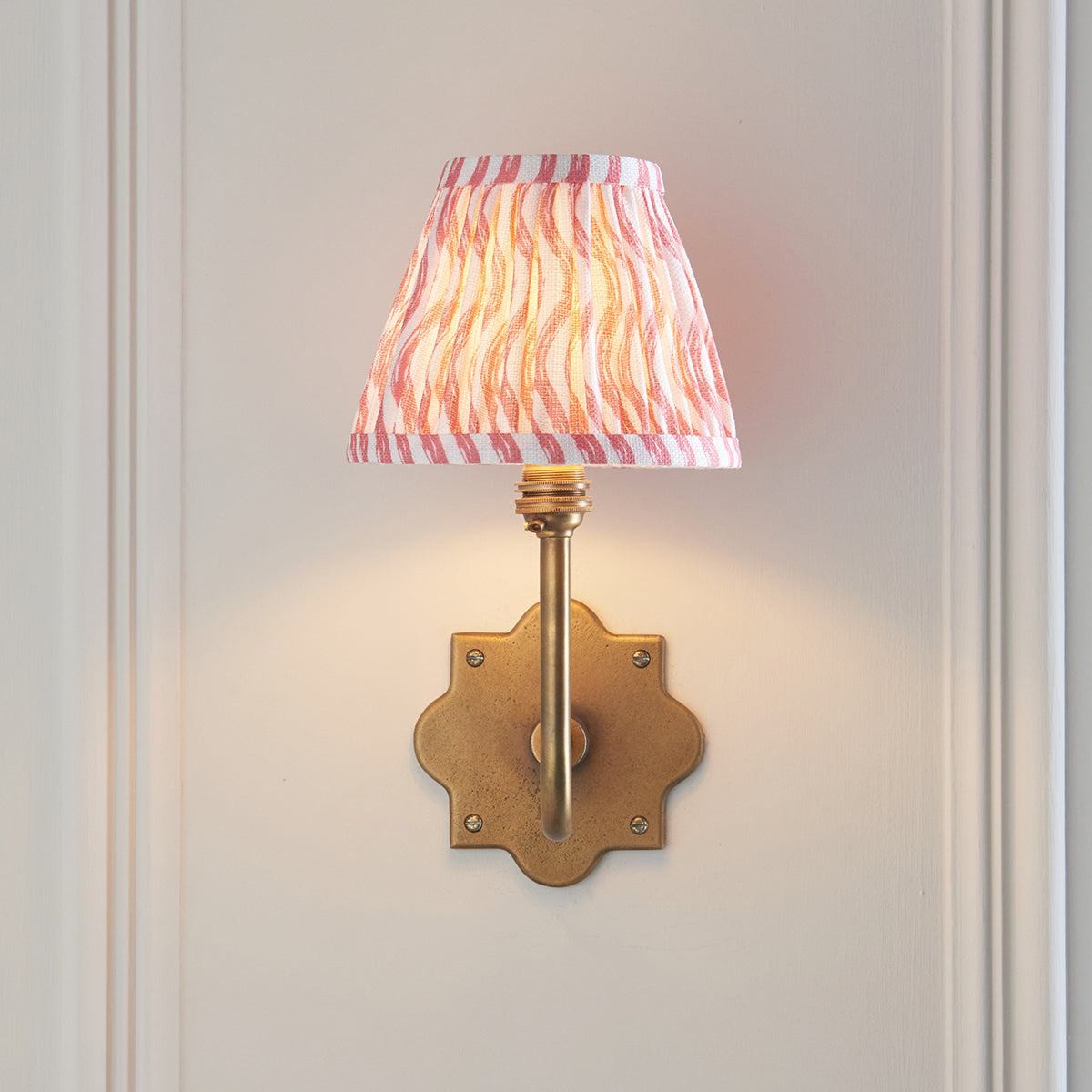 Antique Brass & Coral Pink Fabric