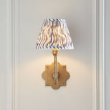Antique Brass & Pearl Grey Fabric