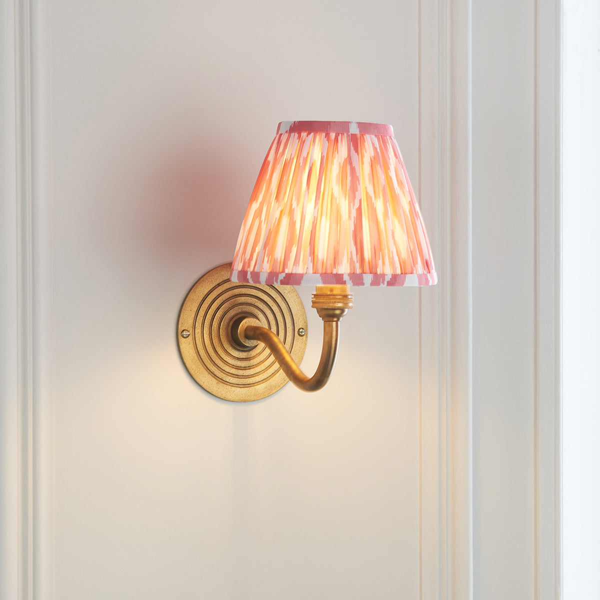 Antique Brass & Coral Pink Fabric
