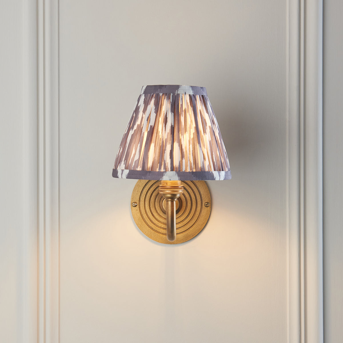Antique Brass & Pearl Grey Fabric