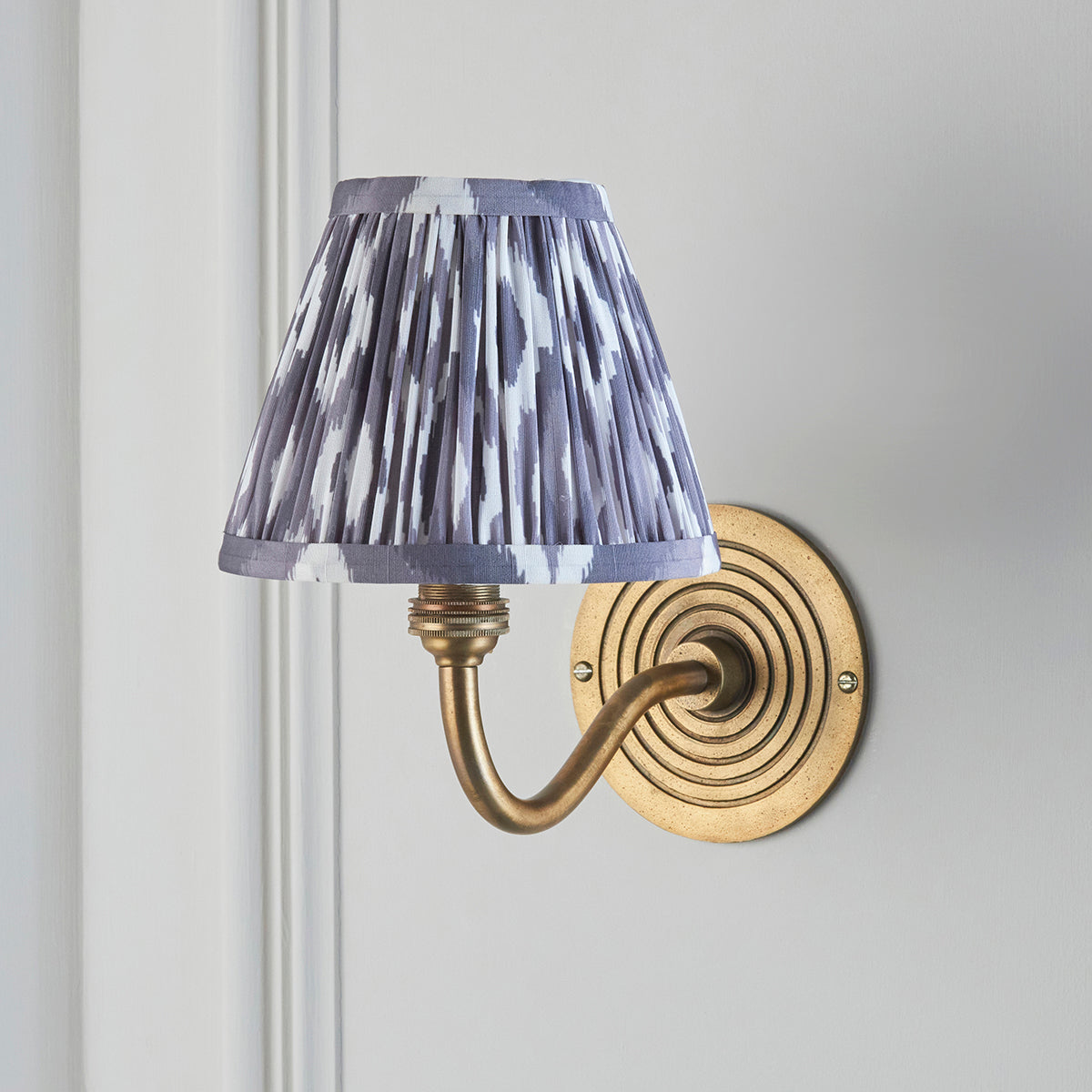 Antique Brass & Pearl Grey Fabric