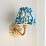 Antique Brass & Marlin Blue Fabric