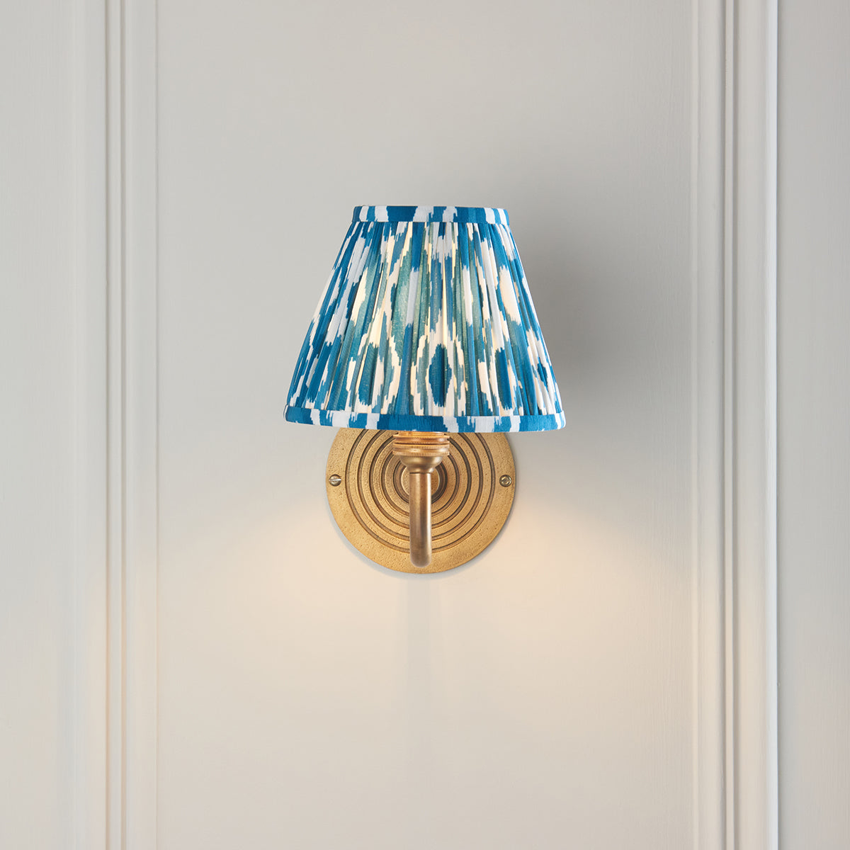 Antique Brass & Marlin Blue Fabric