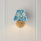 Antique Brass & Marlin Blue Fabric