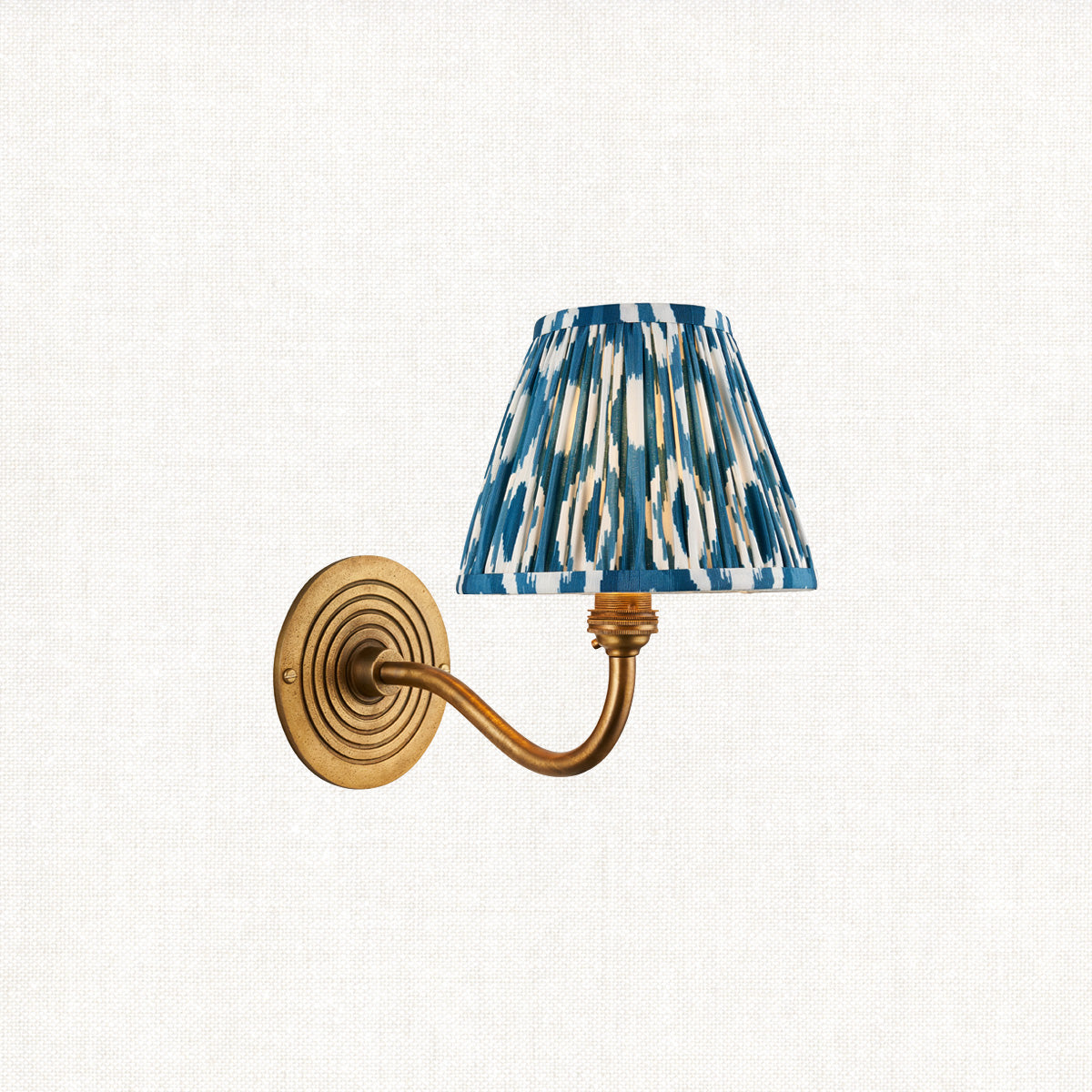 Antique Brass & Marlin Blue Fabric