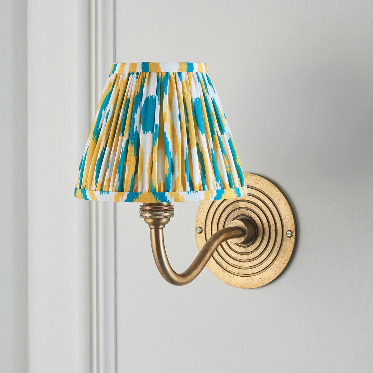 Antique Brass With Yellow & Jade Fabric