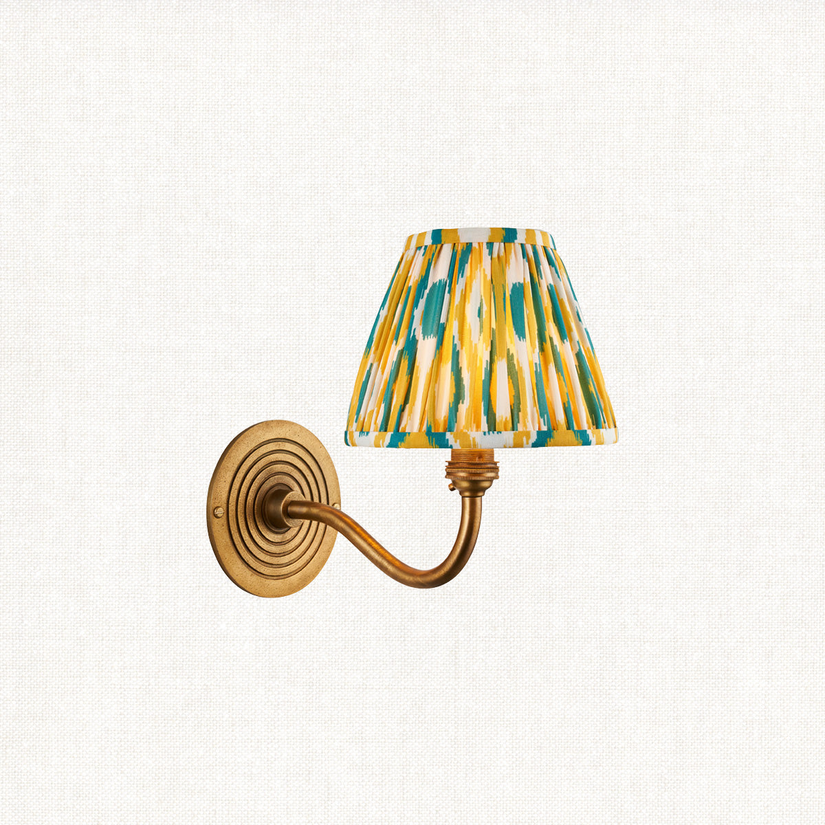 Antique Brass With Yellow & Jade Fabric